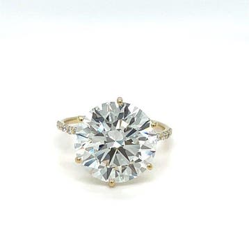 Ring - 14 karaat Geel goud - 8.24ct. tw. Diamant (Lab-grown), Nieuw