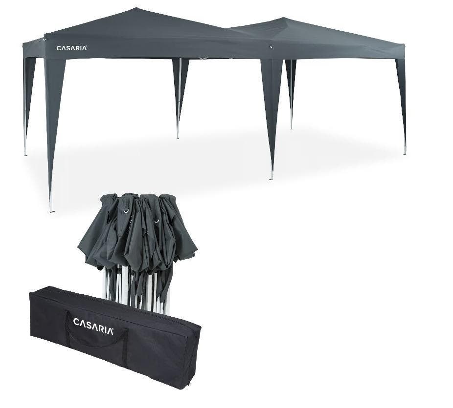 Tillvex Partytent 3x3 M – Waterdicht, Pop-up, In Hoogte Verstelbaar, UV-bescherming 50+, Met Draagtas, Antraciet