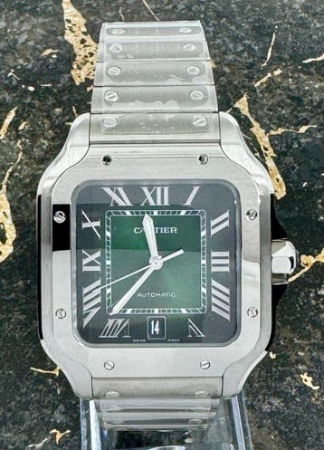 Cartier Santos - Large - Green Dial - WSSA0062 -  New 2026, Overige merken, Staal, Staal, Polshorloge