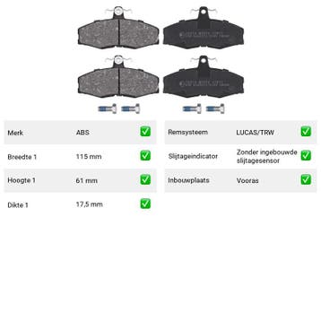 Remblokken Vooras Skoda Favorit 1.3 135L - ABS 36516, Verzenden, Nieuw, Skoda