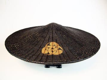 Antieke Japanse jingasa-helm - Jingasa *tomoe*