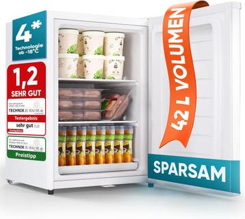 Mini vriezer - Vrijstaand - Barmodel - 42 liter - Wit - Stil, Verzenden, Zo goed als nieuw