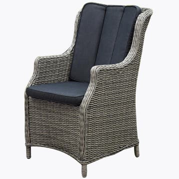Set van 6 stuks Darwin dining tuinstoel grijs wicker, Ophalen of Verzenden, Nieuw, Wicker