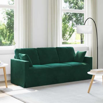 vidaXL Bank Donkergroen 198 x 78 x 80 cm Fluweel, Huis en Inrichting, Banken | Bankstellen, Verzenden, Nieuw, Stof, Minder dan 150 cm
