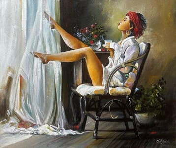 Alexander Nakonechny (1971) - Coffee, silence, freedom, Antiek en Kunst