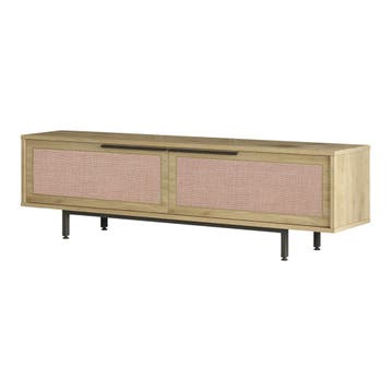 TV meubel Kvænangen 160x35,5x45 cm eikenkleurig zwart en rot, Verzenden, Nieuw