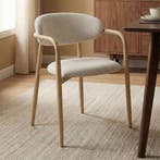 *WOONWINKEL* Eetkamerstoel Hout Met Armleuningen, Verzenden, Nieuw, Stof