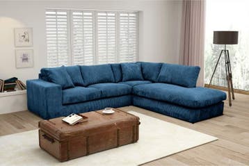 Hoekbank Lelystad - hoekbanken - Blauw, Nieuw, 150 cm of meer, Stof, 200 tot 250 cm