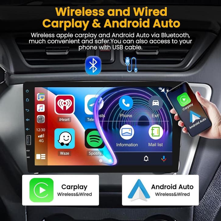 Hikity 9 Multimedia Systeem | Android Auto | Retourdeal, Auto diversen, Autoradio's, Nieuw, Ophalen of Verzenden