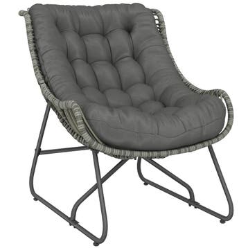 Rieten Stoel Met Kussenbanden, Gestoffeerde Buitenstoel Van, Tuin en Terras, Parasols, Verzenden, Nieuw