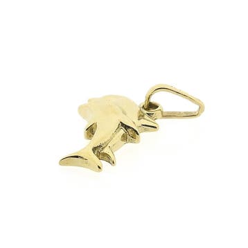 Gouden hanger van dolfijnen (Hanger of bedel), Sieraden, Tassen en Uiterlijk, Bedels, Ophalen of Verzenden, Gebruikt, Goud, Overige merken