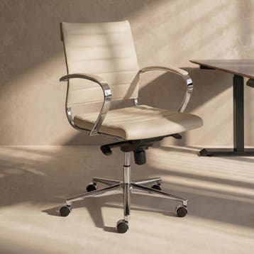 *WOONWINKEL* Design Bureaustoel Van Wit PU-leder, Verzenden, Nieuw