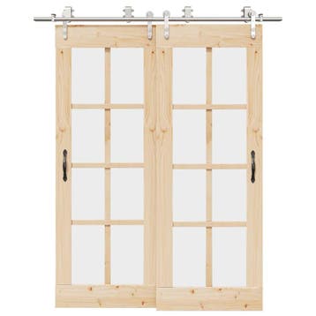 vidaXL Schuifdeur onderdelenset 183 cm roestvrij staal, Verzenden, Nieuw