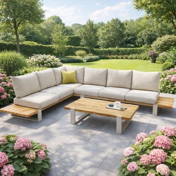 Showroommodel SUNS Nardo hoek loungeset 3 delig naturel, Tuin en Terras, Tuinsets en Loungesets, Ophalen of Verzenden, Nieuw