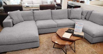 U-Bankstel Sloterdijk - loungebanken - Zilver, Nieuw, 150 cm of meer, Stof, 300 cm of meer