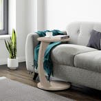 Bijzettafel Holeby travertijn verrijdbaar 56x38 cm [en.casa], Verzenden, Nieuw