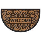 vidaXL Deurmat halfrond 45x75 cm rubber en kokosvezel, Verzenden, Nieuw