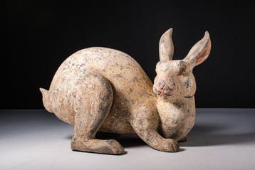 Oud-Chinees, Han-dynastie Terracotta Konijn - met