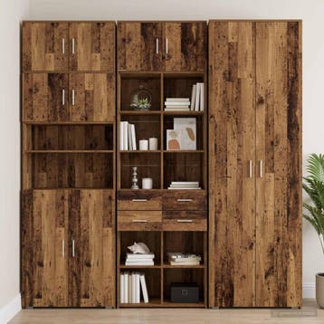 vidaXL Opbergkast met Planken Oud hout 70 x 42,5 x 225 cm, Minder dan 50 cm, Nieuw, Overige houtsoorten, Verzenden