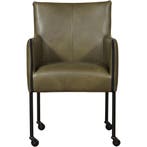 Set van 10 Leren eetkamerstoelen More - Granada Moss, Huis en Inrichting, Stoelen, Ophalen of Verzenden, Nieuw, Leer