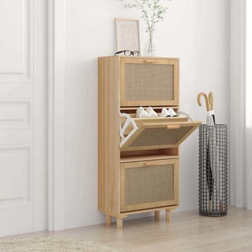 vidaXL Schoenenkast 52x25x115cm bewerkt hout & natuurlijk, Verzenden, Nieuw