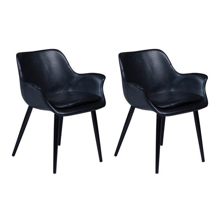 Dan-Form Combino Stoel - Set Van 2 - Zwart Kunstleer, Huis en Inrichting, Stoelen, Verzenden