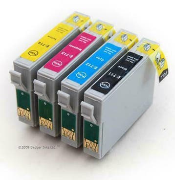 Set Epson T0711 tot T0714 T0715 MET CHIP compatible, Verzenden, Nieuw, Epson