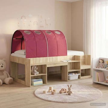 vidaXL Bedtunnel 2 st Rood Polyester, Verzenden, Nieuw, Rood