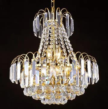 Luxe Kristallen Kroonluchter – Gouden Plafondlamp Ø60cm, Huis en Inrichting, Verzenden, Nieuw