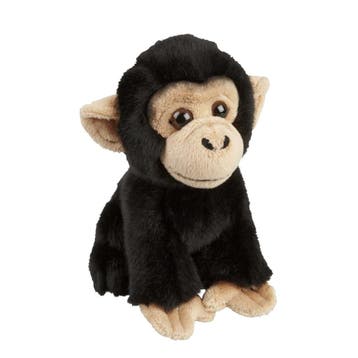 Chimpansee knuffel - pluche - zwart - 18 cm - aap, Verzenden, Nieuw