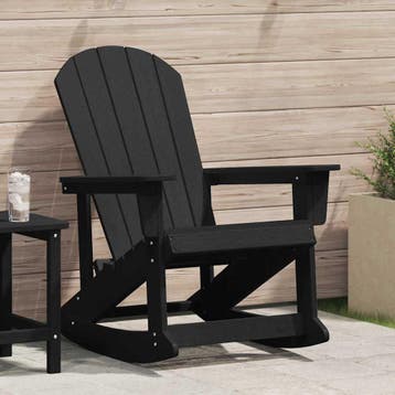 vidaXL Adirondack Schommelstoel Zwart HDPE, Verzenden, Nieuw