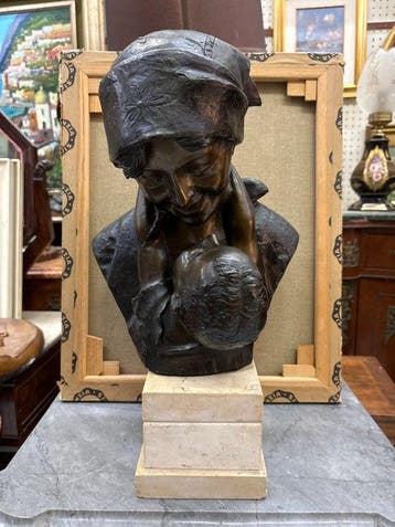 dal modello di Antonio Merente - Buste, Maternità - 45 cm -, Antiek en Kunst, Antiek | Keramiek en Aardewerk
