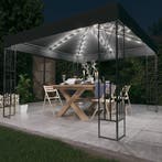 vidaXL Prieel met LED-lichtslinger 3x3 m stof, Verzenden, Nieuw