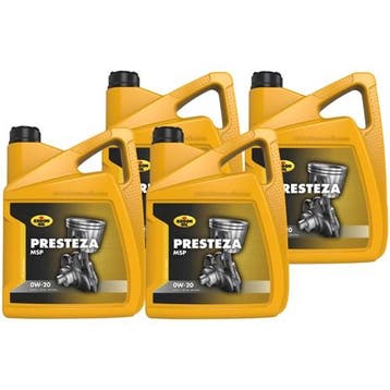 Kroon Olie Aanbieding: 4 X Presteza Msp 0W20 5L, Verzenden