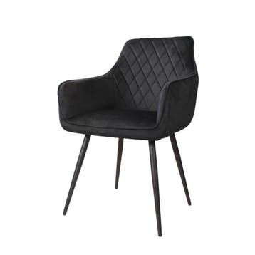 DS4U - Ravi eetkamerstoel - Set van 6 - Zwart - Velvet -, Ophalen of Verzenden, Nieuw, Zwart