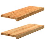 vidaXL Vensterbanken 2 st 70x25x2 cm massief eikenhout, Doe-het-zelf en Verbouw, Kozijnen en Schuifpuien, Verzenden, Nieuw