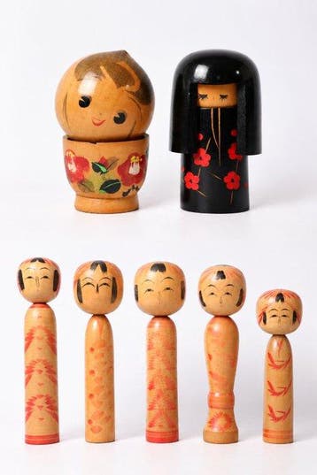 Miyashita Hajime - Pop 7 Kokeshi Dolls - Japan