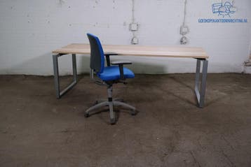 Z.G.A.N. bureau 220x80 cm – Halifax blad, chromen frame, Overige typen, Gebruikt, Verzenden, Overige merken