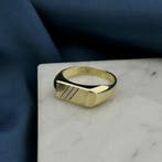 Tricolor gouden heren zegelring., Sieraden, Tassen en Uiterlijk, Ringen, Gebruikt, Overige kleuren, 19 tot 20, Heer