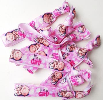 10 elastische armbanden/haarelastieken Its a Boy of GiHappy, Ophalen of Verzenden, Nieuw, Versiering, Geboorte of Huwelijk