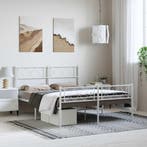 vidaXL Bedframe met hoofd- en voeteneinde metaal wit 150x200, Huis en Inrichting, Slaapkamer | Bedden, Verzenden, Wit, Overige maten
