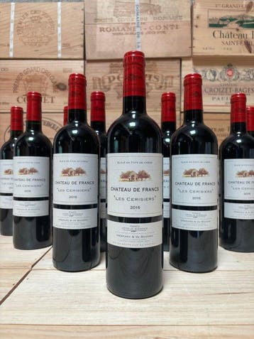 2016 Château de Francs les Cerisiers - Bordeaux - 12 Fles, Nieuw