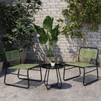 Bistroset Brienza tuintafel met 2 tuinstoelen zwart en groen, Tuin en Terras, Tuinsets en Loungesets, Verzenden, Nieuw