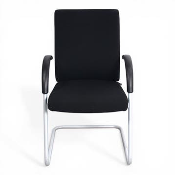 Dauphin vergaderstoel, slede, zwart-alu, Huis en Inrichting, Stoelen, Ophalen of Verzenden, Gebruikt, Zwart