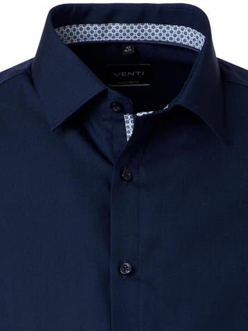 Venti Heren Overhemd Kent Boord Modern Fit 226110890-116, Verzenden, Nieuw, Blauw