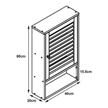 Badkamerkast Gjesdal 60x40x20 cm bamboe naturel [en.casa], Verzenden, Nieuw
