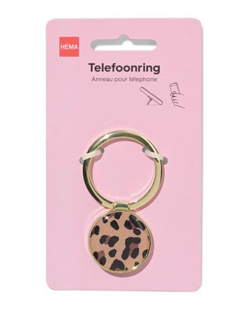 HEMA Telefoonring 4cm luipaard, Verzenden, Nieuw