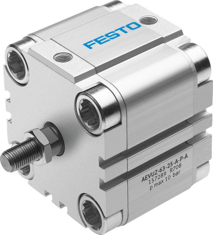 Festo Compacte Cilinder 100mm Boring 25mm Slag Enkelwerkend, Doe-het-zelf en Verbouw, Gereedschap | Machine-onderdelen en Toebehoren