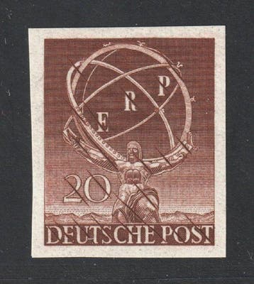 Berlijn 1950 - Berlijn 71 PU ** ERP 20 Pfg. proefdruk,, Gestempeld