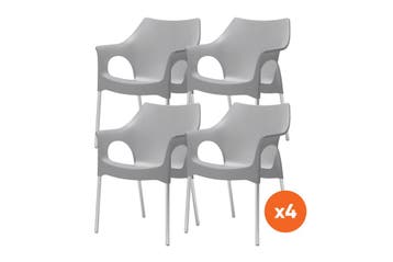 Set van 4 - Scab Ola stapelbare kunststof tuinstoel -, Verzenden, Nieuw, Overige materialen
